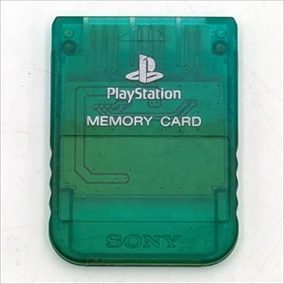 Originalt Memory Card - Grøn - 1 Mega - Playstation 1 Tilbehør (B Grade) (Genbrug) 